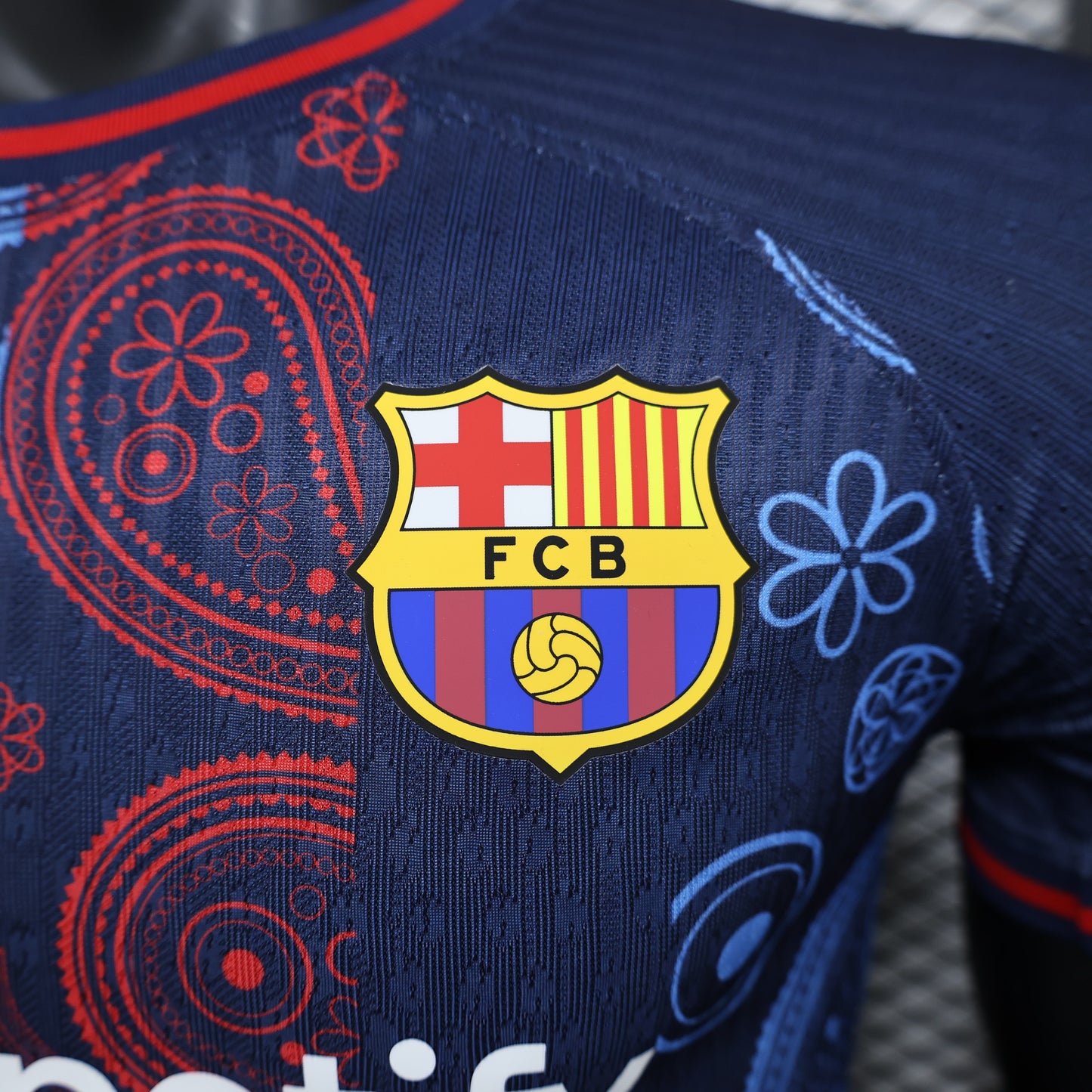 FC Barcelona Dark Blue Paisley Jersey – Nike x Spotify 2023/24 Special Edition