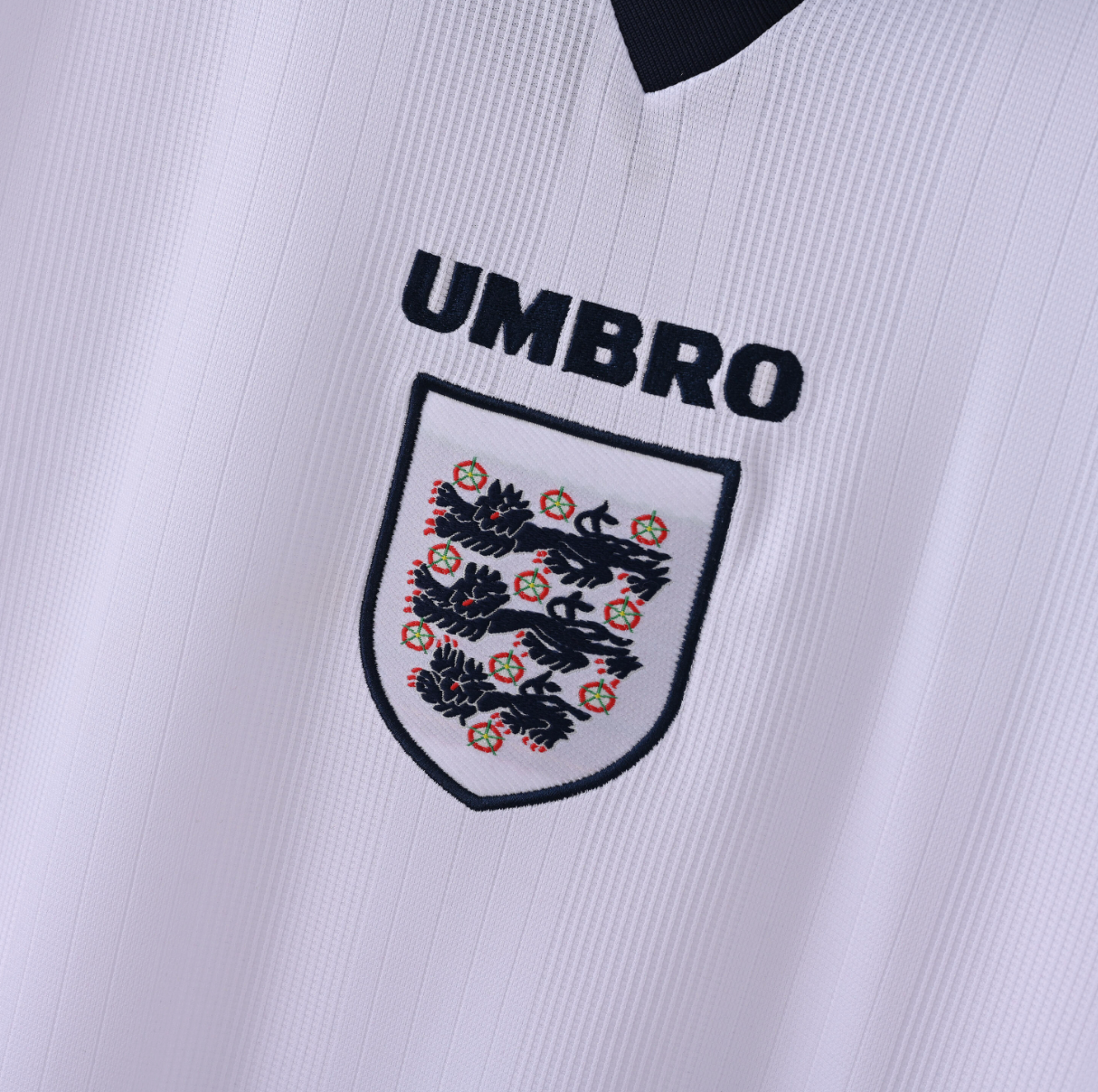 England 2007–2009 Home Jersey — Three Lions x Black-Trim Precision