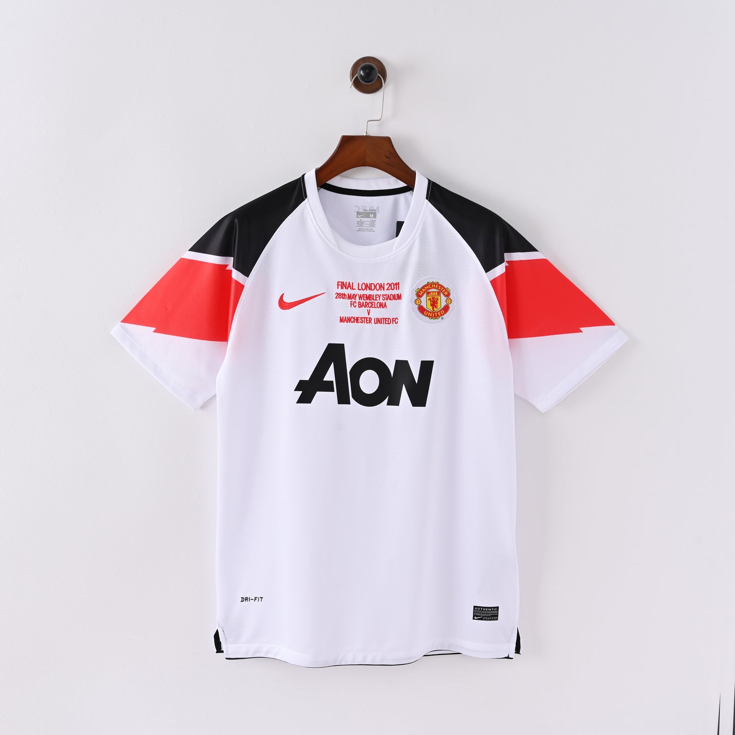 Manchester United 2011 Champions League Final Jersey – AON White Kit