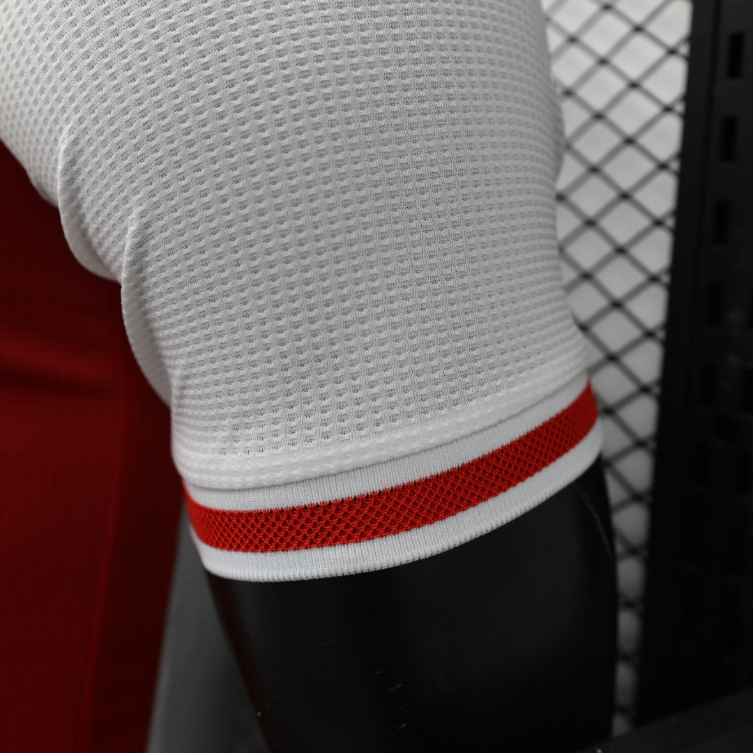AS Monaco 2025/26 Home Jersey – Red & White Diagonal by Kappa