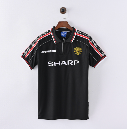 Manchester United 1996/97 Away Jersey — Umbro x SHARP in Black & Red Brilliance