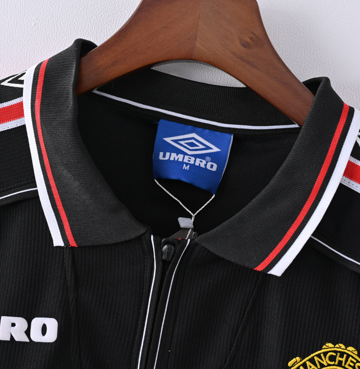 Manchester United 1996/97 Away Jersey — Umbro x SHARP in Black & Red Brilliance
