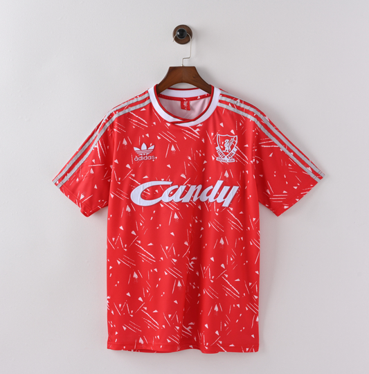 Liverpool FC 1989/90 Home Jersey — Candy x Adidas in Red with Retro Flair