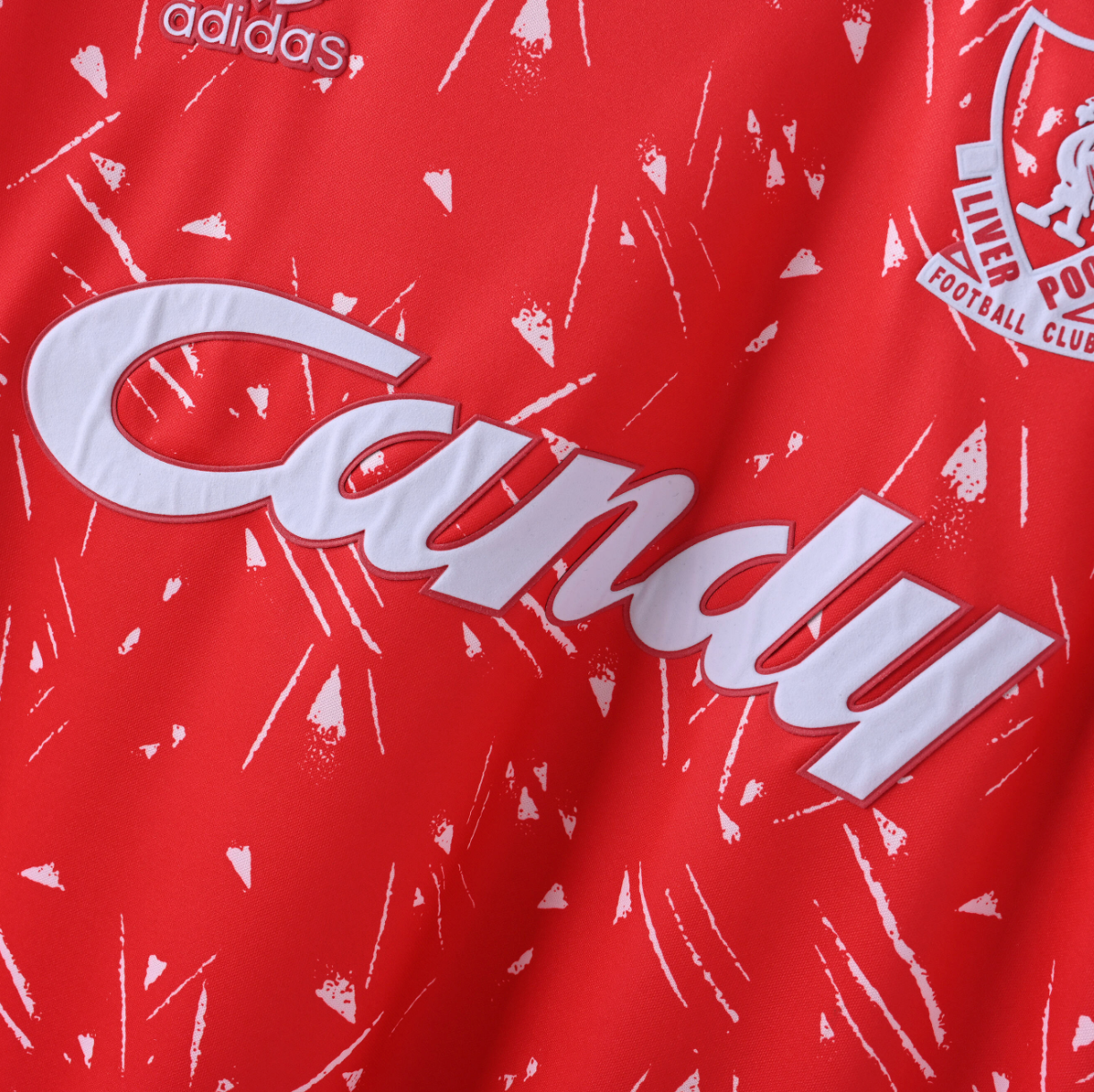 Liverpool FC 1989/90 Home Jersey — Candy x Adidas in Red with Retro Flair