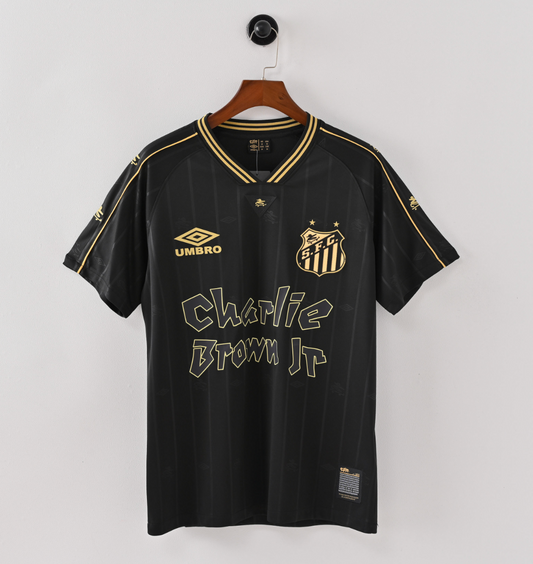 Santos FC x Charlie Brown Jr — Umbro Tribute Jersey in Black & Gold Rebellion