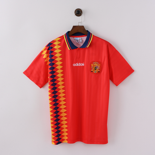 Spain 1994 Home Jersey — Adidas x Tiki-Taka Origins in Customizable Red with Diamond Flair
