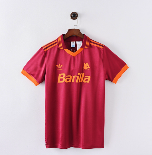 AS Roma 1987/88 Home Jersey — Barilla x Adidas in Maroon Majesty