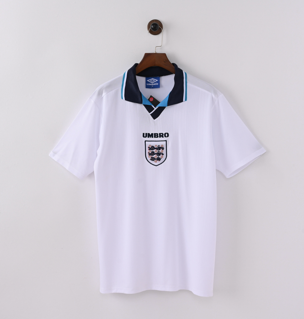 England 2007–2009 Home Jersey — Three Lions x Black-Trim Precision