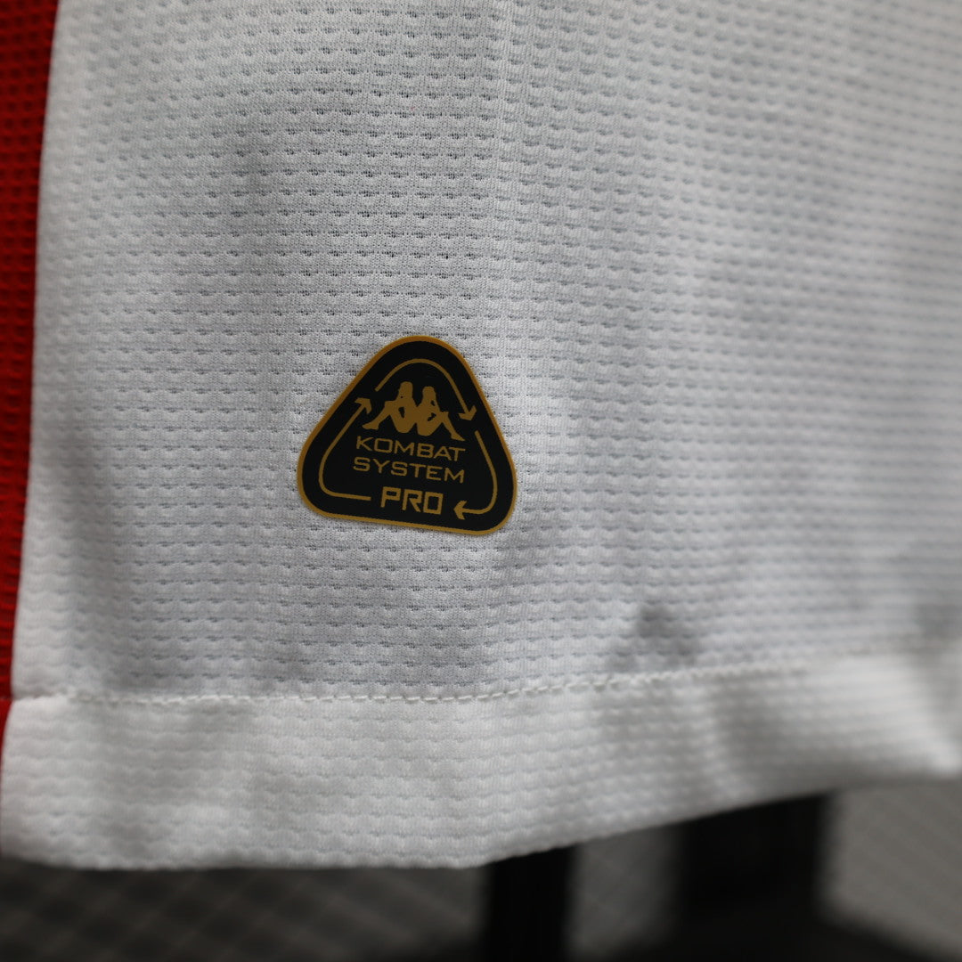 AS Monaco 2025/26 Home Jersey – Red & White Diagonal by Kappa