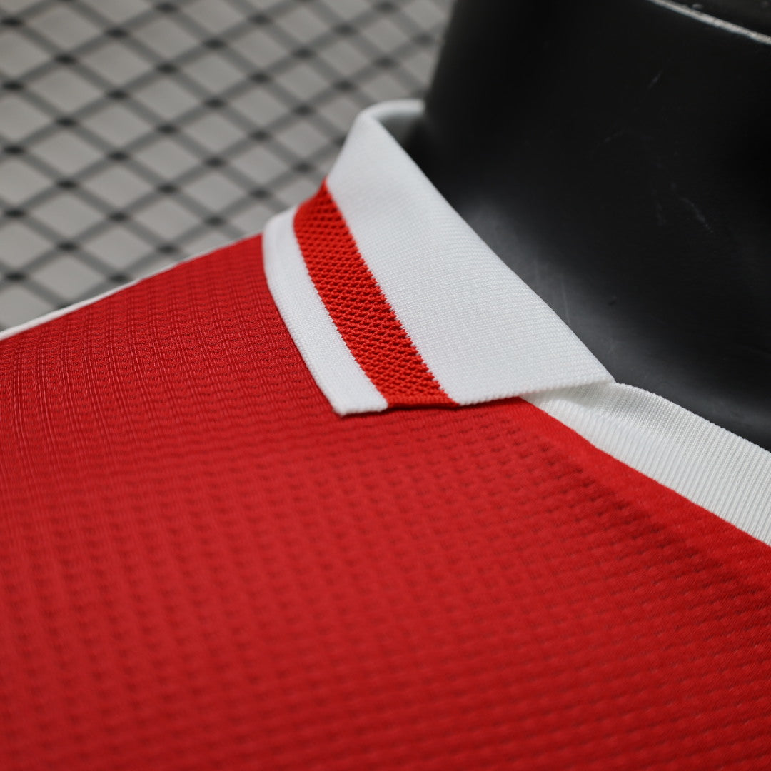 AS Monaco 2025/26 Home Jersey – Red & White Diagonal by Kappa