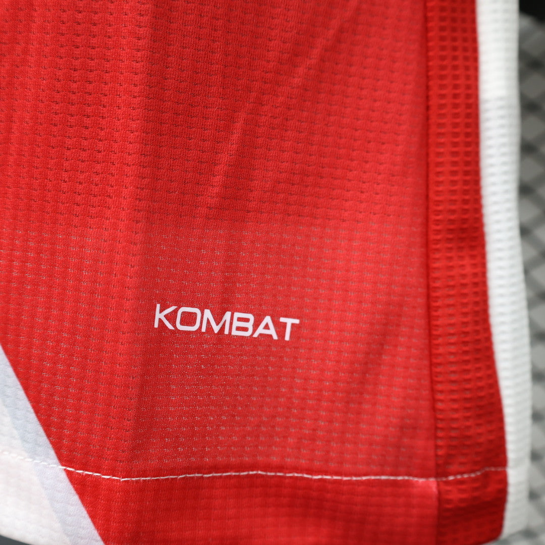 AS Monaco 2025/26 Home Jersey – Red & White Diagonal by Kappa