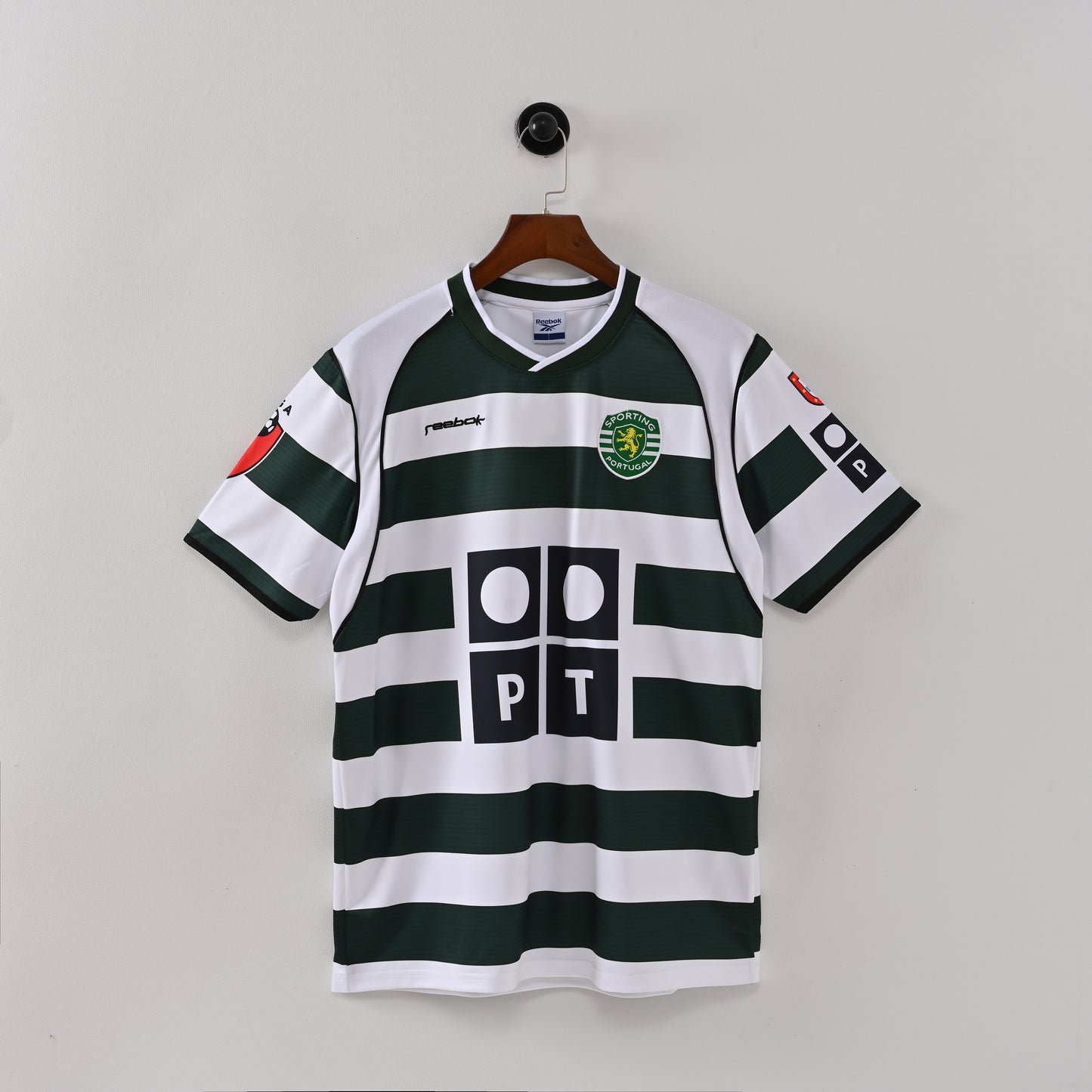Sporting CP Green and White Striped Jersey – Reebok x PT Sponsor 2004/05 Home Kit