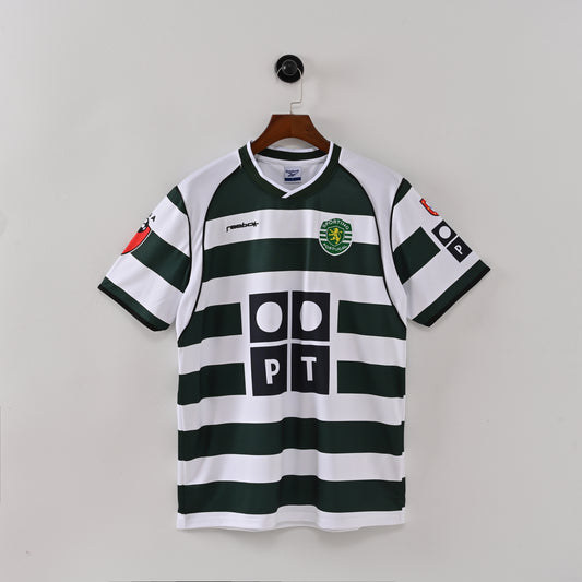 Sporting CP Green and White Striped Jersey – Reebok x PT Sponsor 2004/05 Home Kit